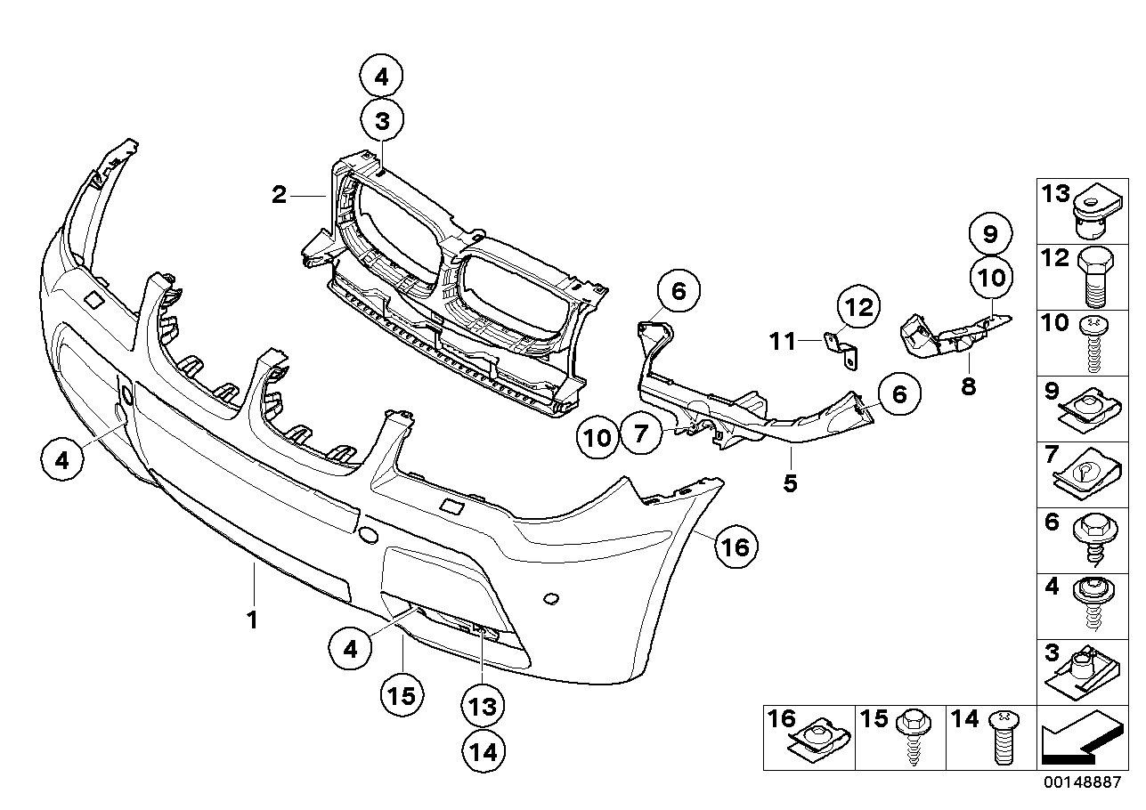 BMW 51113414306 Centre Inlay Front Bumper