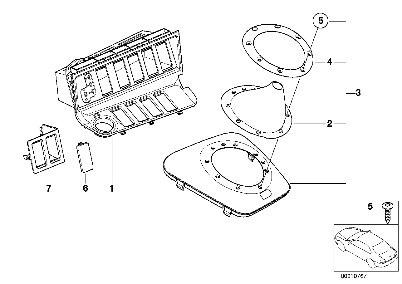 BMW 51162492488 Cover, Gear Selecting Lever