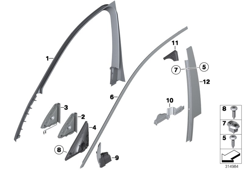 BMW 51417348979 Cover, Mirror Triangle, Inner Left