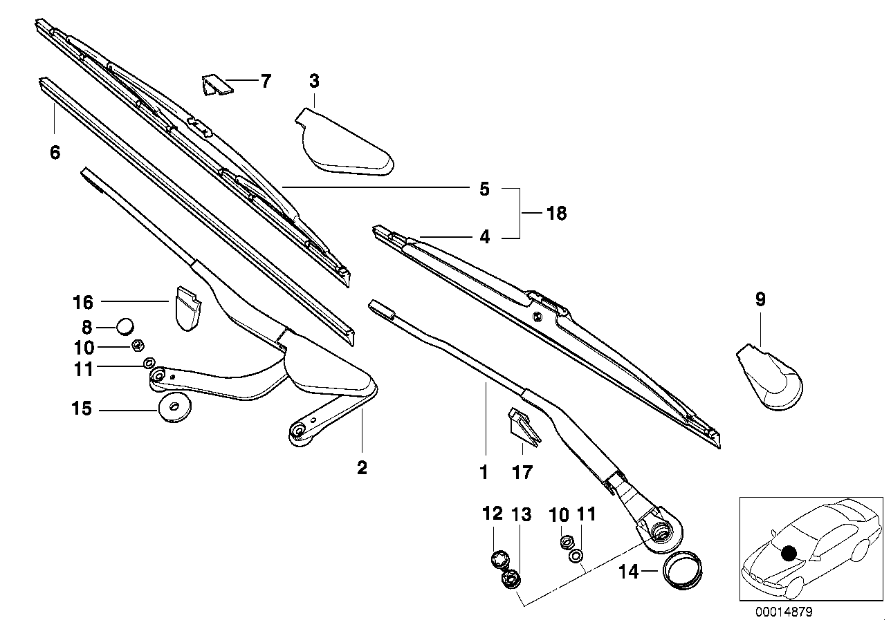 BMW 61618215613 Left Wiper Blade Guide