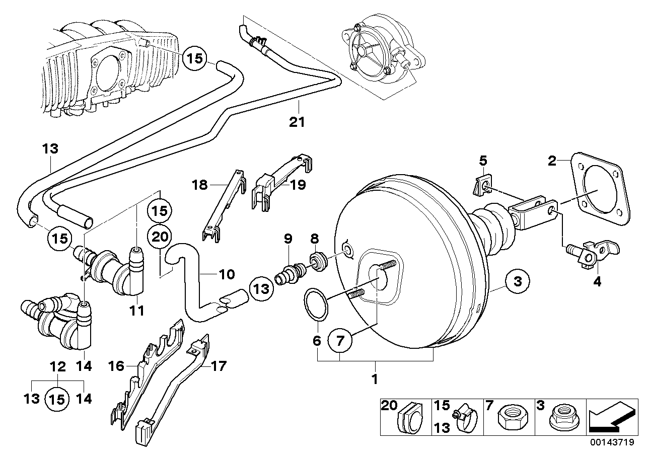 BMW 34331164124 Vacuum Pipe