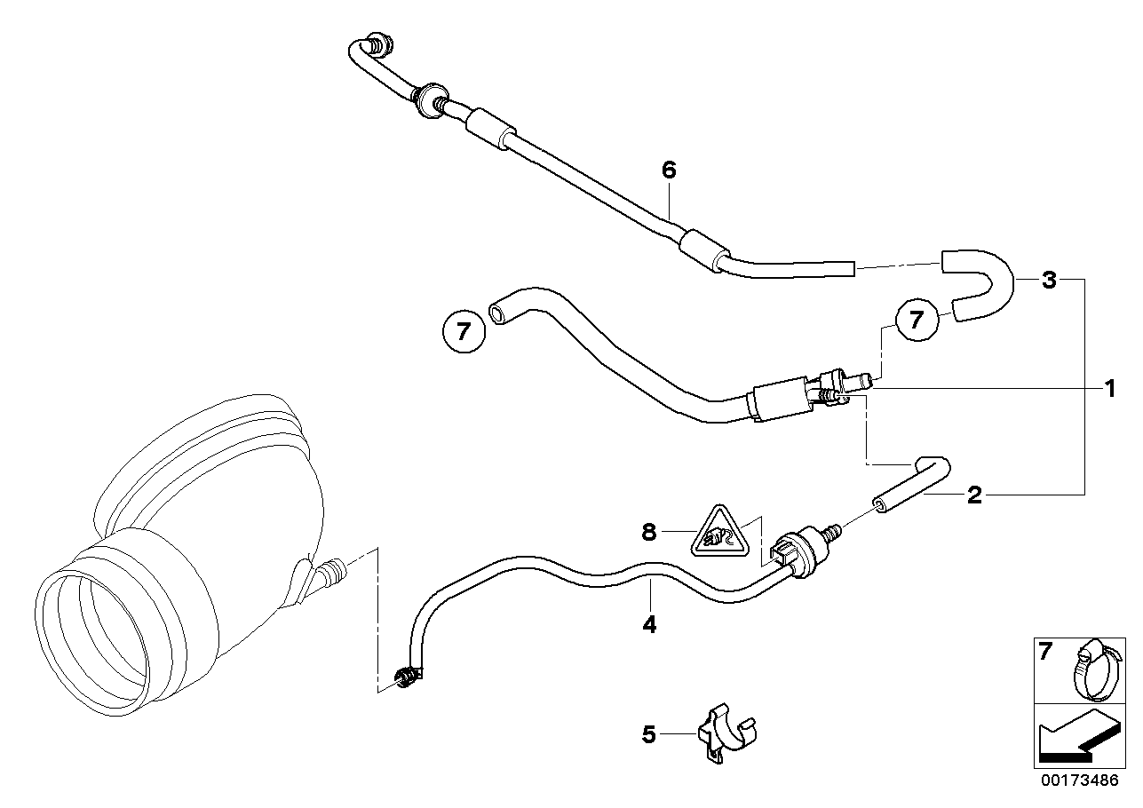 BMW 11617837112 Hose Elbow