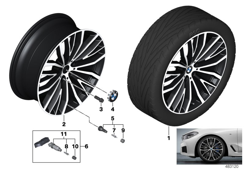 BMW 36116877018 Disc Wheel, Light Alloy, Bright-Turned