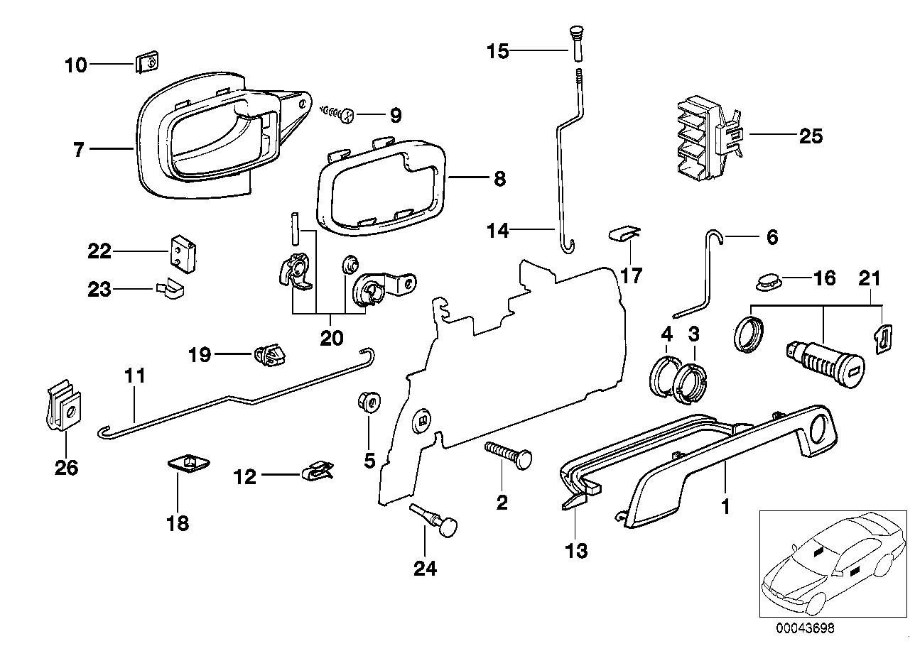 BMW 51218223640 Right Operating Rod