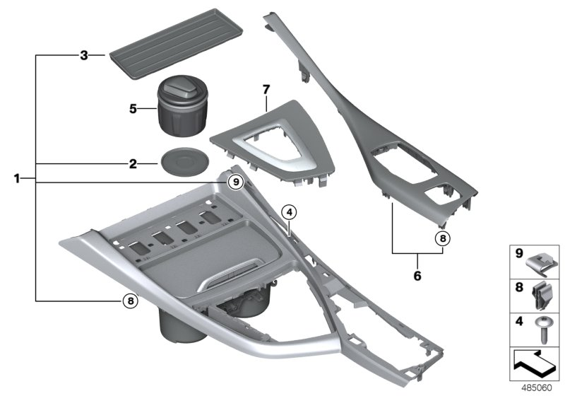 BMW 51168088622 COVER CENTER CONSOLE CARBON