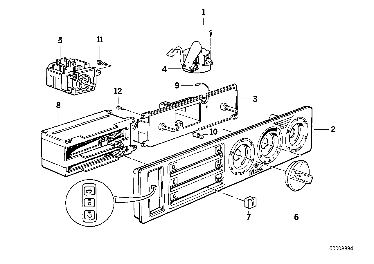 BMW 64111384293 Button