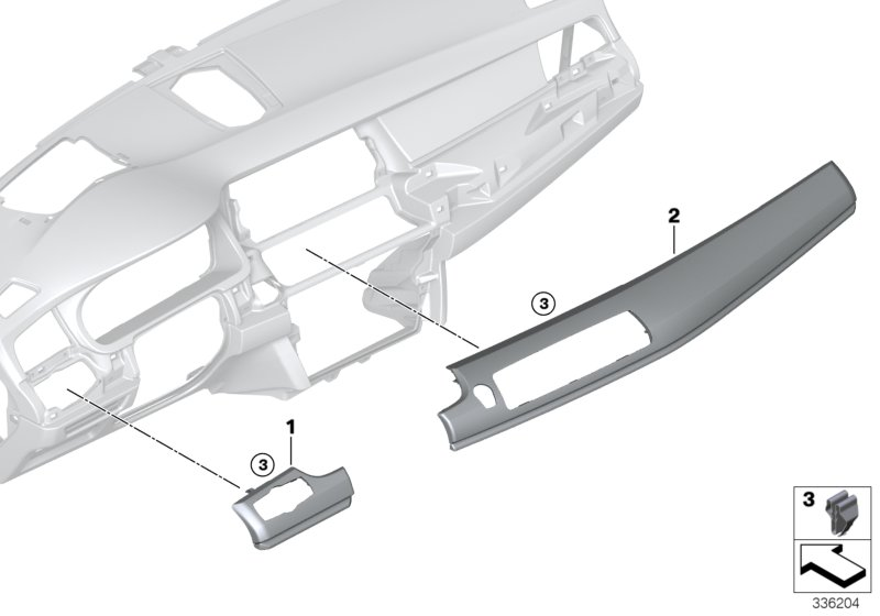 BMW 51459292269 TRIM, I-PANEL, WOOD FINELINE