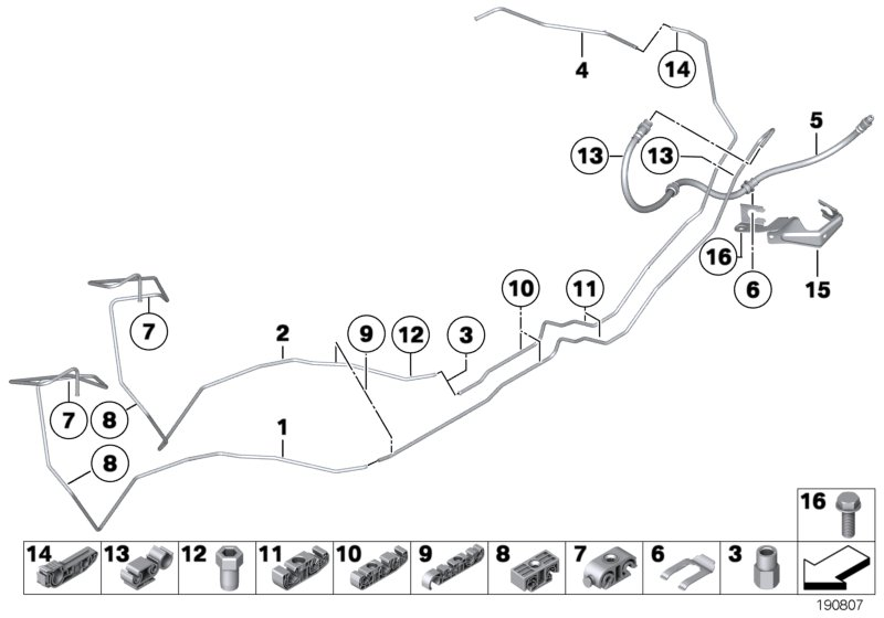 BMW 34206784623 Holder, Brake Hose, Left