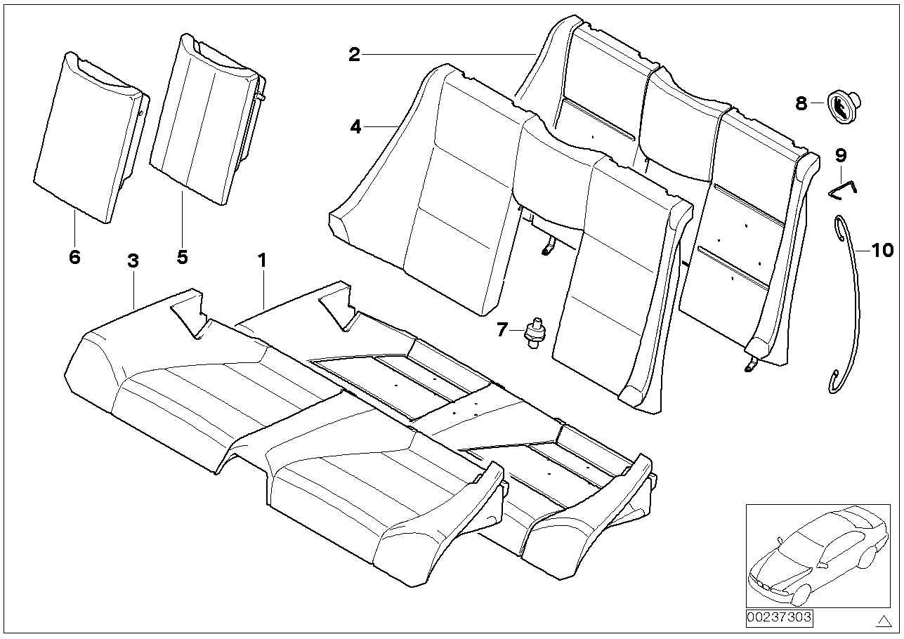 BMW 52207901278 Backrest Cover