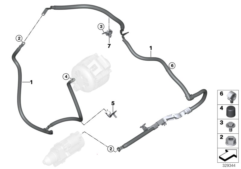 BMW 12428516122 Cable Alternator-Starter-Base B