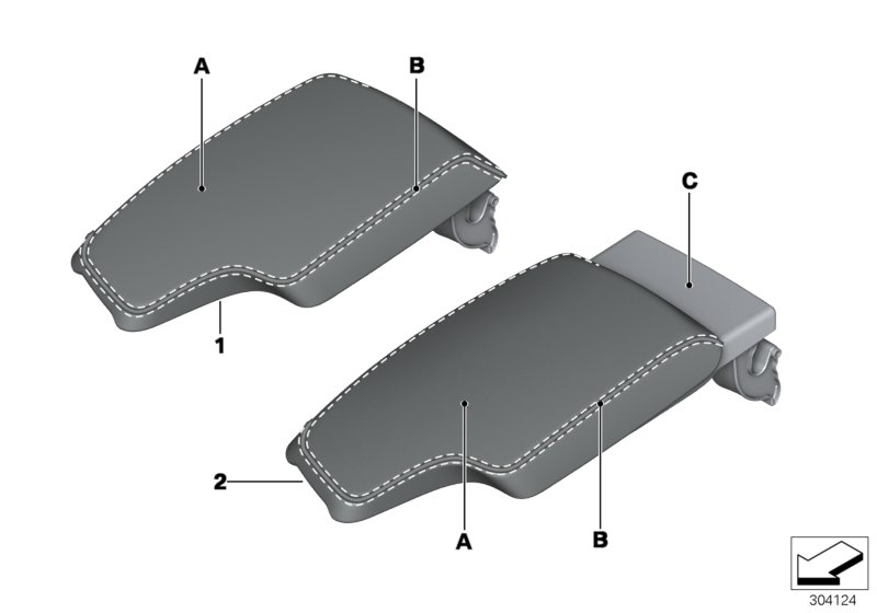 BMW 51167984311 ARMREST IN LEATHER, FRONT CE