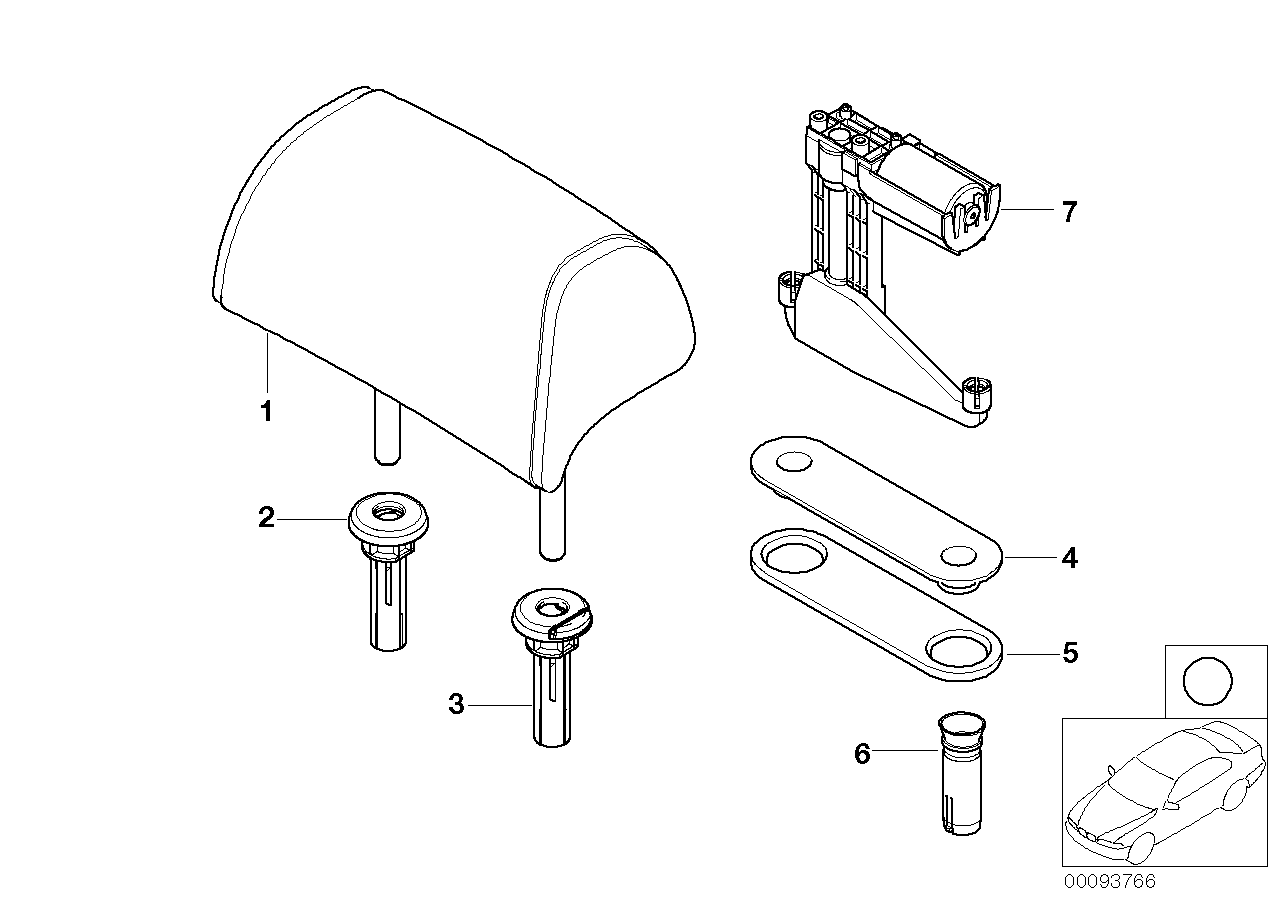 BMW 52207022266 Headrest Leather