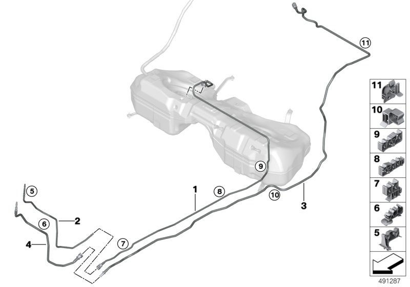 BMW 16127449027 FRONT FUEL FEED LINE