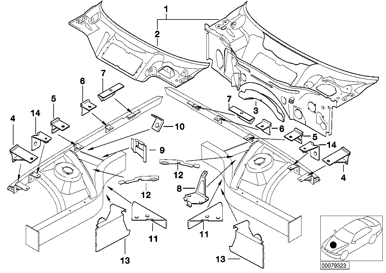 BMW 41117036180 Bracket, Side Panel, Front