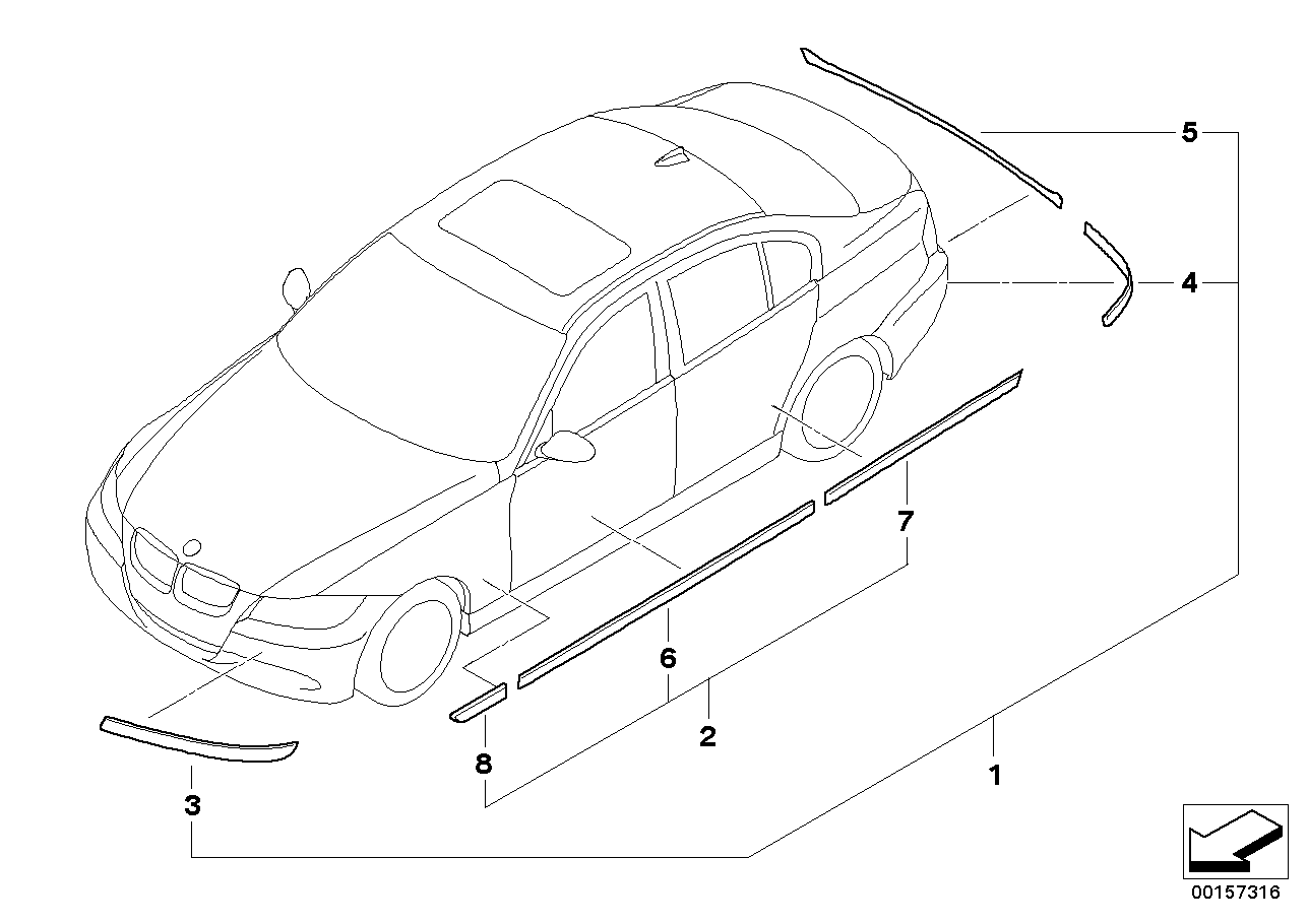 BMW 51190404200 Moulding Rocker Panels Without Pdc