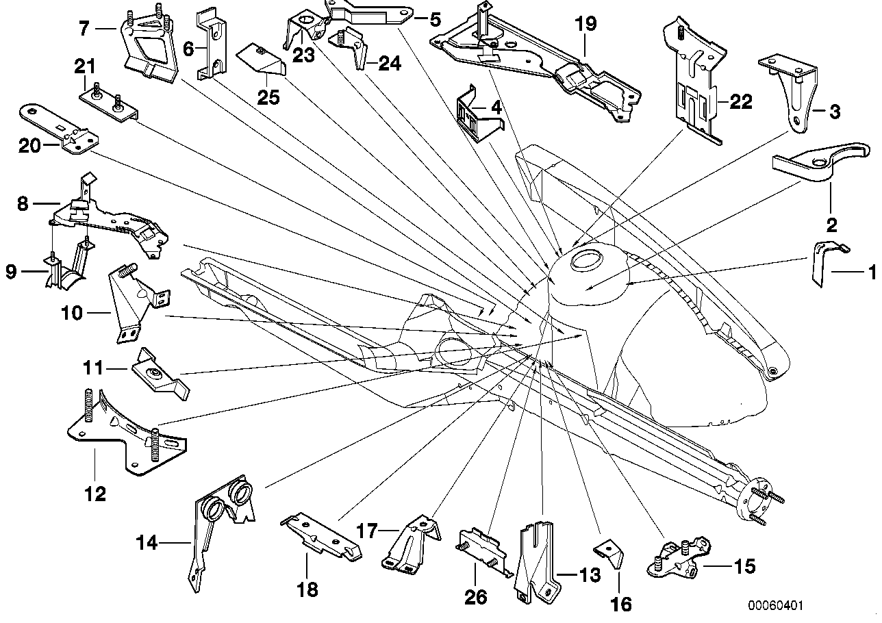 BMW 41148208692 Secondary Air Pump Bracket, Rear