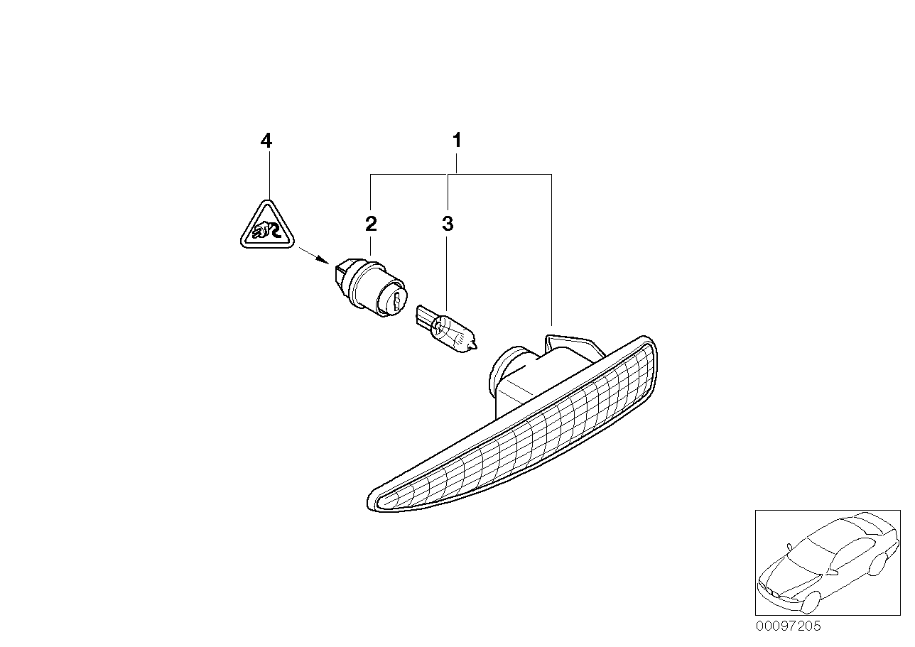 BMW 63136906393 Addition. Turn Indicator Lamp, Left White