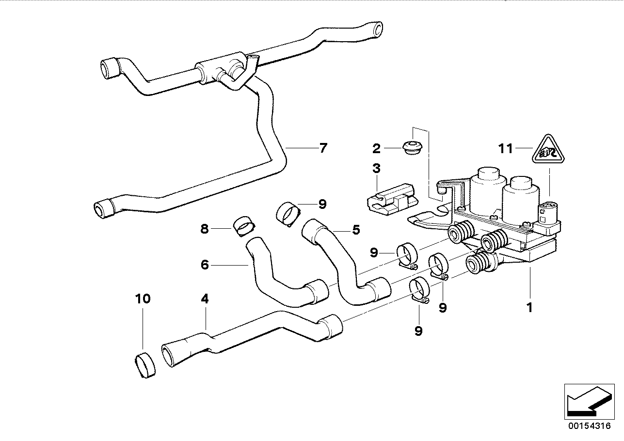 BMW 64211387424 Hose For Water Valve And Radiator
