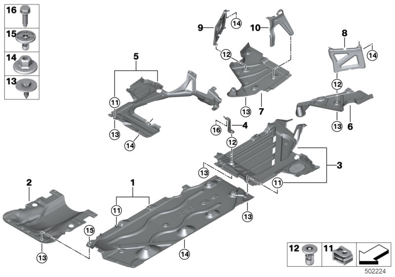 BMW 51757400890 HOLDER, UNDERBODY PANELING