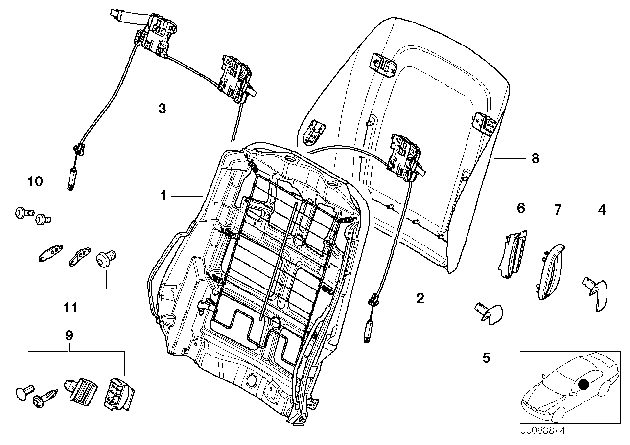 BMW 52107117097 Rear Panel With Net Bag