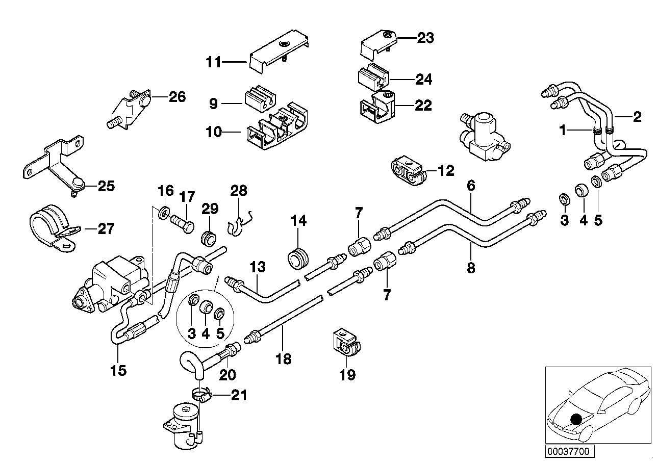 BMW 16121181594 Fuel Pipe Bracket