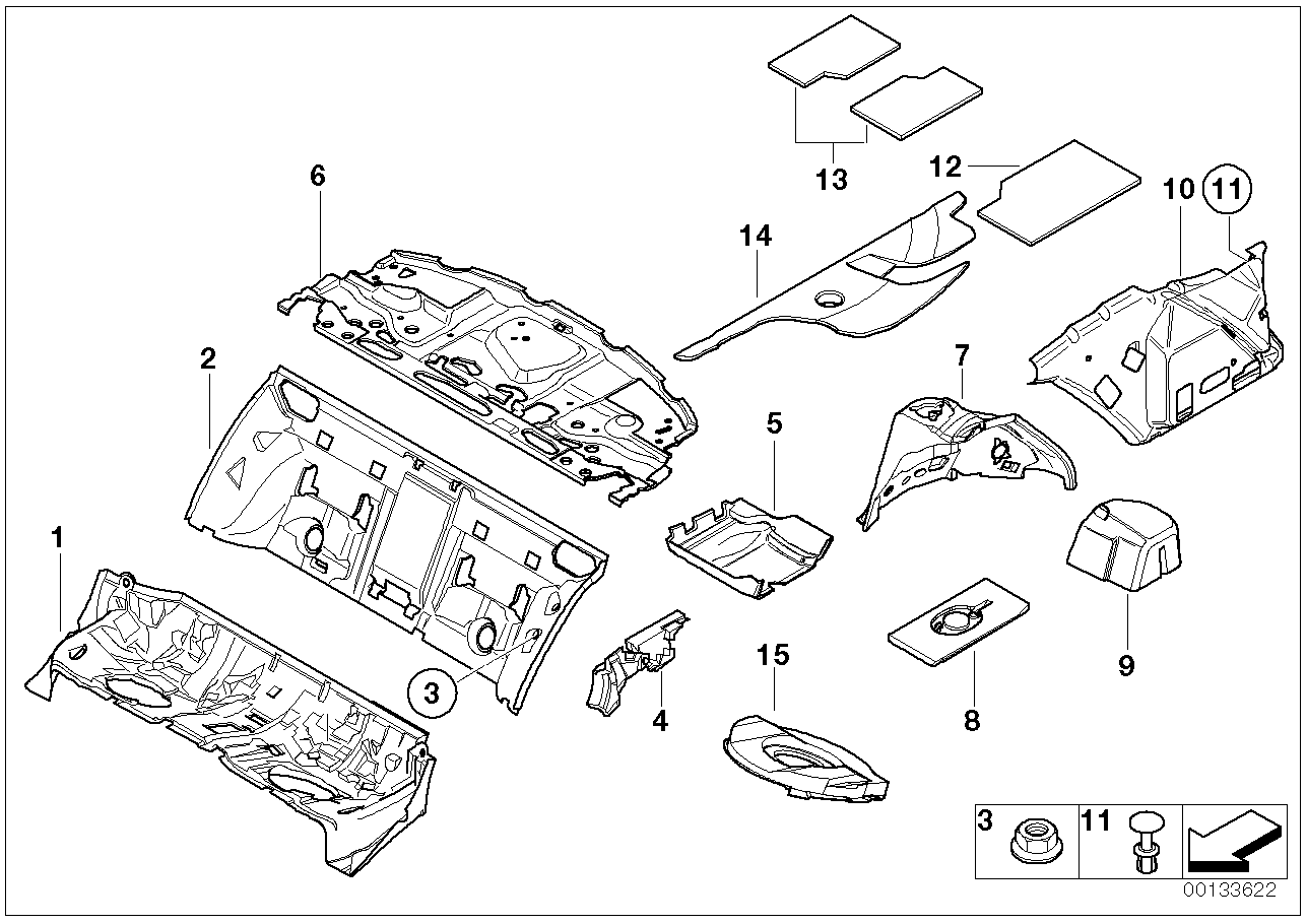 BMW 51487001114 Anti-Drone Liner, Spare-Wheel Recess