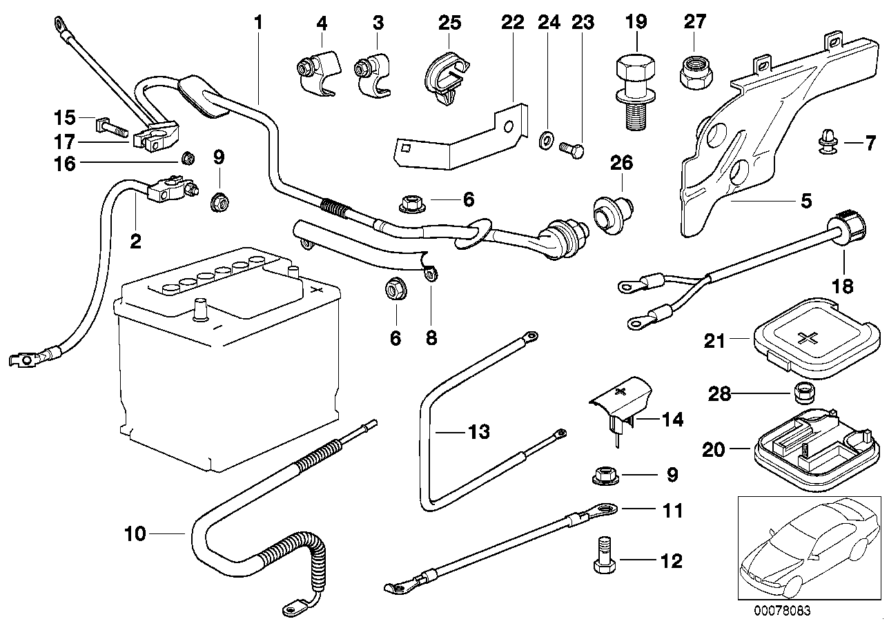 BMW 12421744987 Cable Starter-Base B