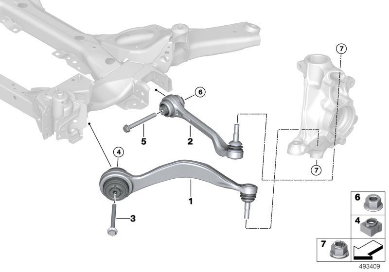 BMW 31106878594 WISHBONE, BOTTOM,WITH RUBBER