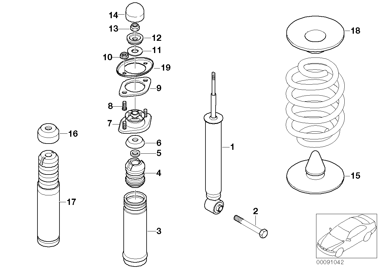 BMW 33502290319 Repair Kit, Auxiliary. Damper, Protective Tube