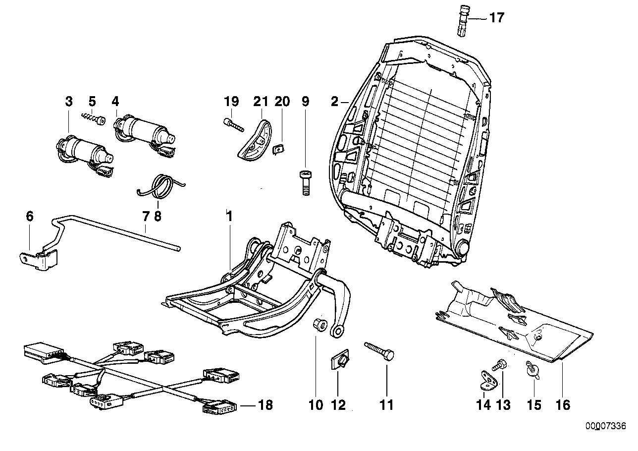 BMW 52108201614 Right Upper Part Of Seat Mechanism