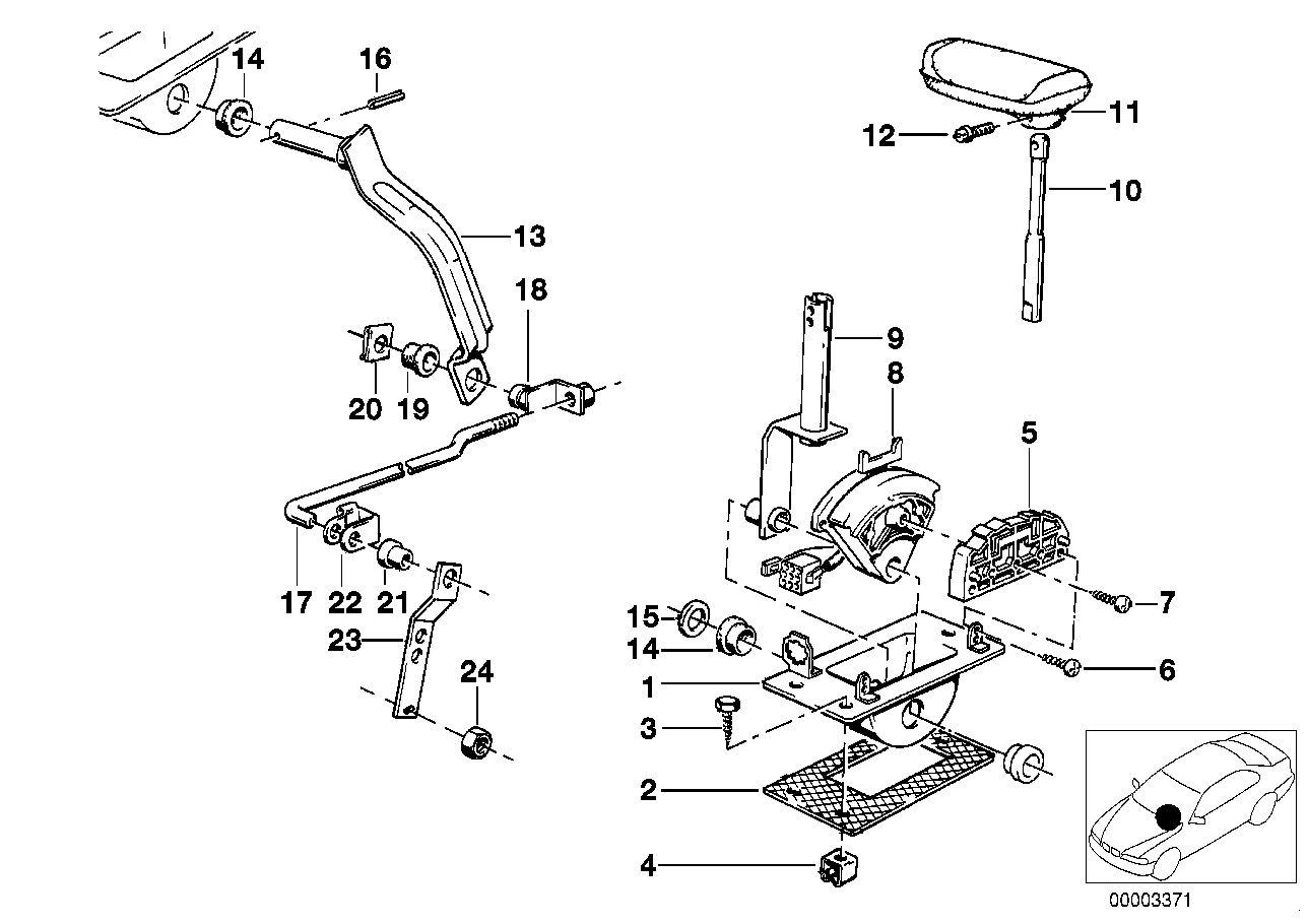 BMW 24511215168 Selector Lever