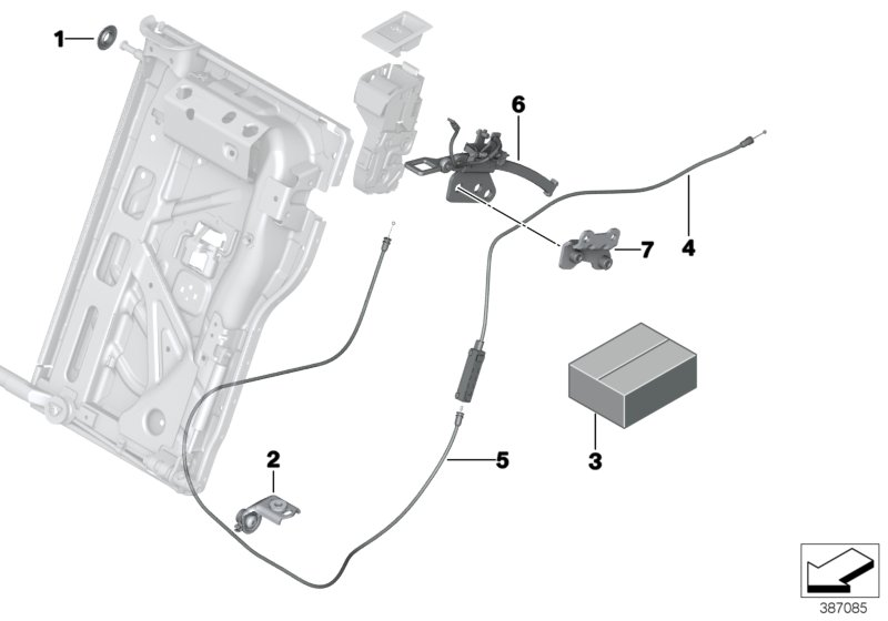 BMW 52207354899 Bowden Cable, Remote Backrest Unlocking