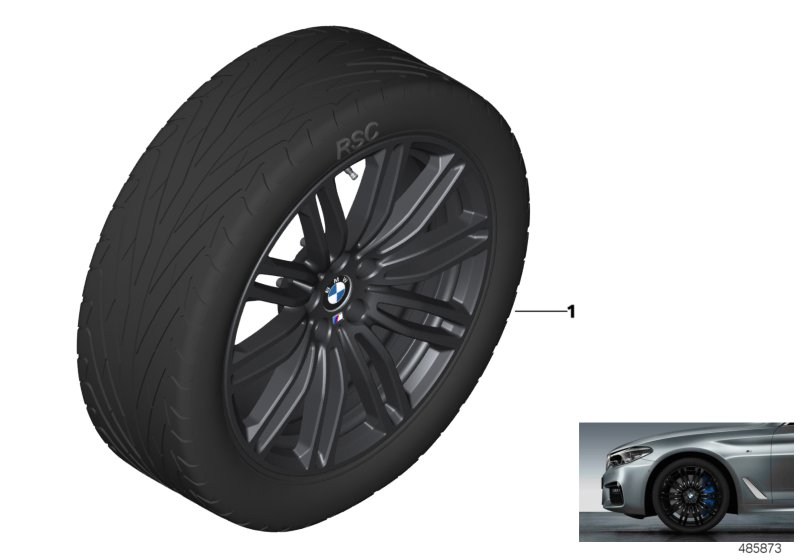 BMW 36112455034 Rdc Wheel-And-Tyre Set, Summer, Black