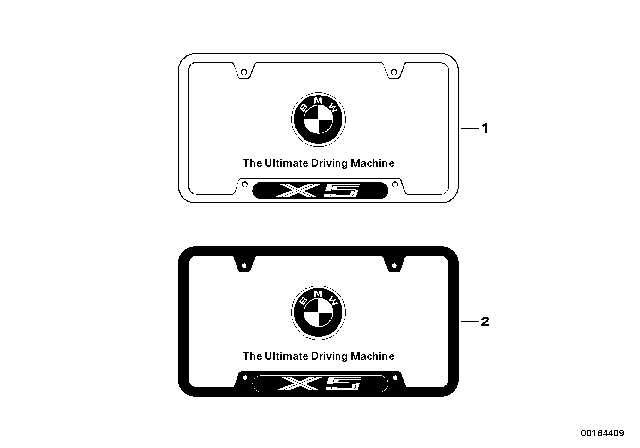 2005 BMW X3 Number Plate Frame Diagram 1