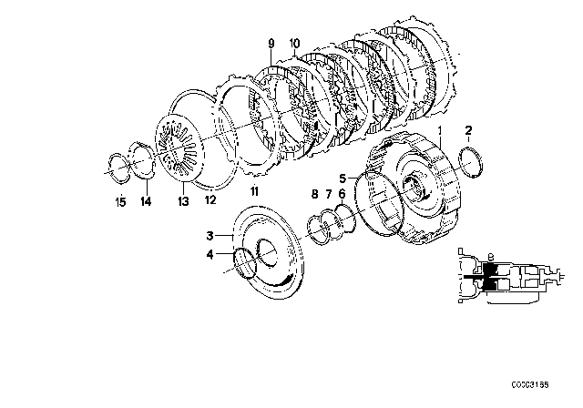 1984 BMW 733i Drive Clutch (ZF 4HP22/24) Diagram 2