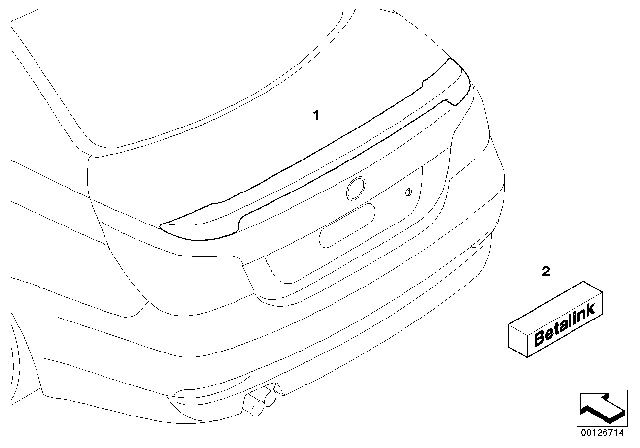 2007 BMW 530i M Performance Rear Spoiler Diagram