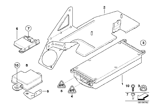 2009 BMW X5 Bracket Back-Up Antenna Diagram for 65206953513