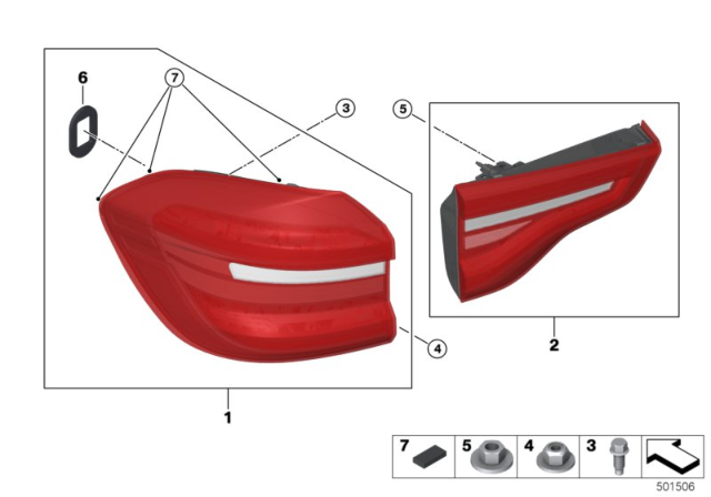 2020 BMW X3 M F97 Rear Light Diagram