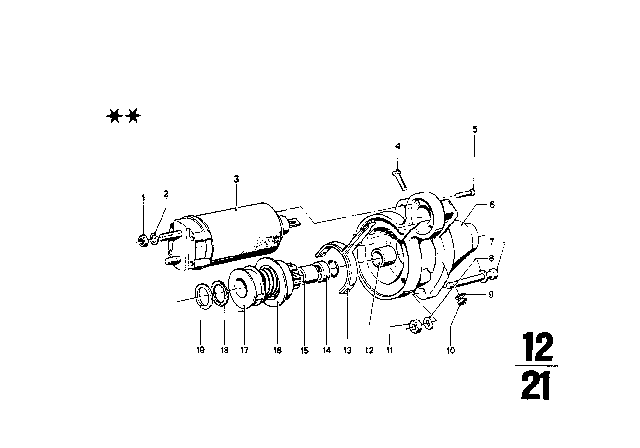 1970 BMW 1602 Starter Parts Diagram 2