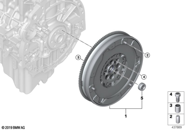 2008 BMW 328xi Flywheel / Twin Mass Flywheel Diagram