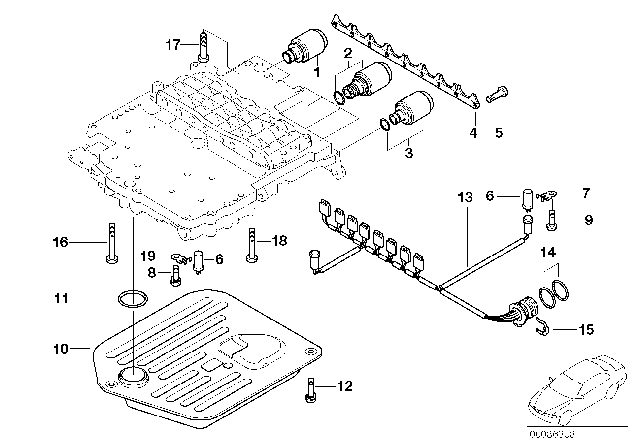 1996 BMW 840Ci Mounting Parts Control Unit (A5S440Z) Diagram