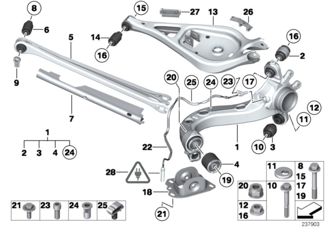 2014 BMW Z4 Rear Axle Support / Wheel Suspension Diagram