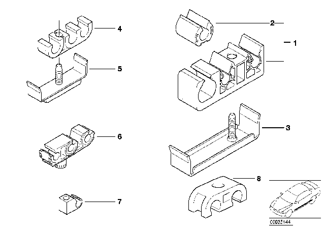 1999 BMW 540i Tubing Support Diagram