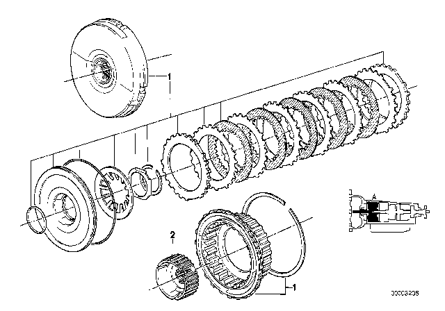 1992 BMW 735iL Drive Clutch (ZF 4HP22/24) Diagram 1