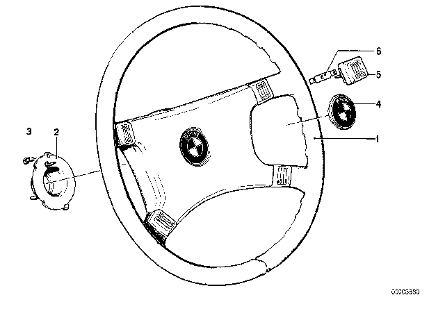 1981 BMW 733i Horn Pad Diagram for 32331120186