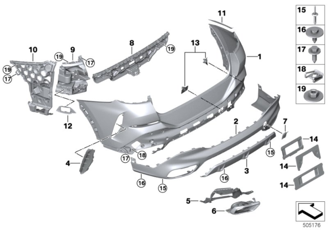 2020 BMW X6 MOUNT, BUMPER REAR LEFT Diagram for 51128069963