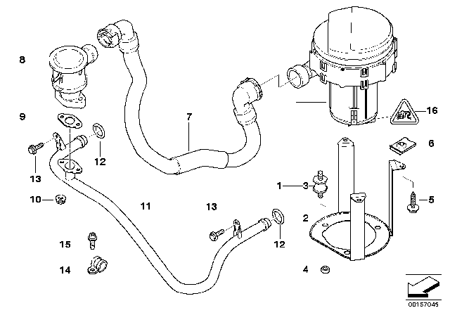 1999 BMW 540i Emission Control - Air Pump Diagram