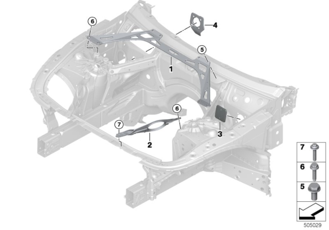 2020 BMW M8 Brace For Body Front End Diagram