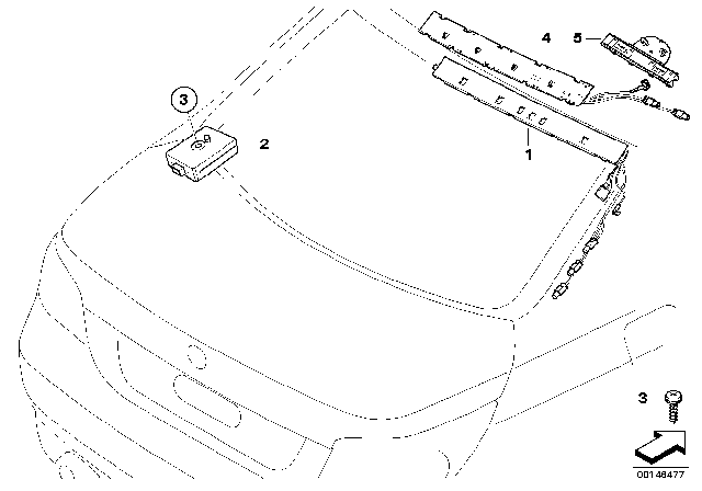 2008 BMW 535xi Antenna Amplifier, Diversity Diagram for 65209193832
