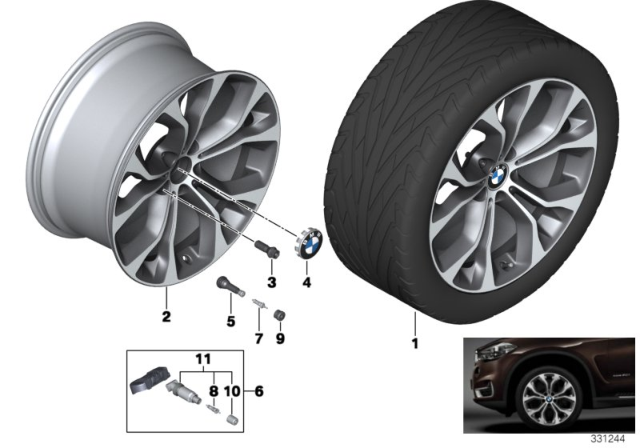 2018 BMW X5 BMW LA Wheel, Y-Spoke Diagram 1